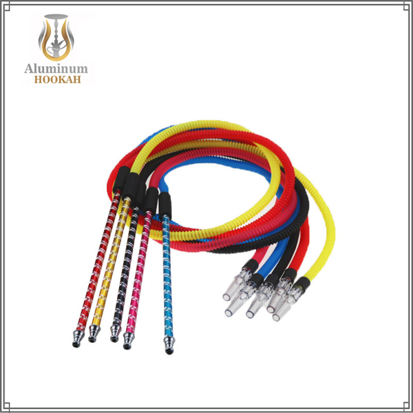New selling one-time use long aluminum handle cheap shisha hookah hose