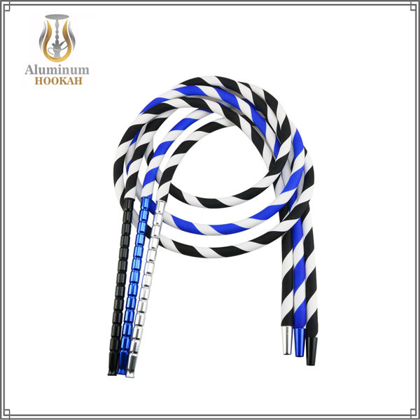 factory narguile wholesale shisha accessories silicone hookah hose with aluminum hookah handle